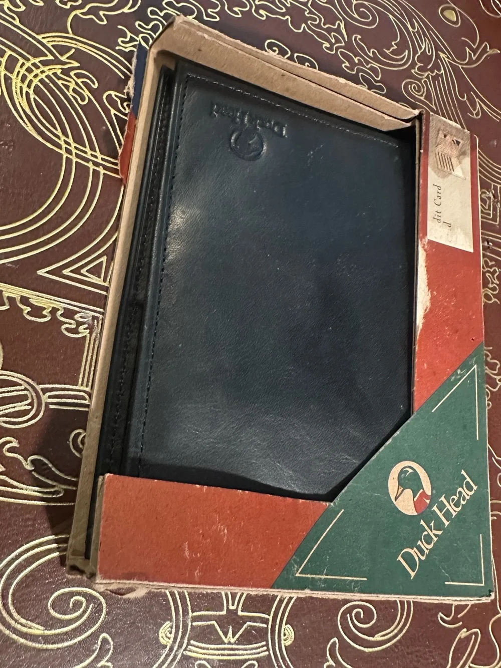Duck Head Black Leather Bifold Wallet